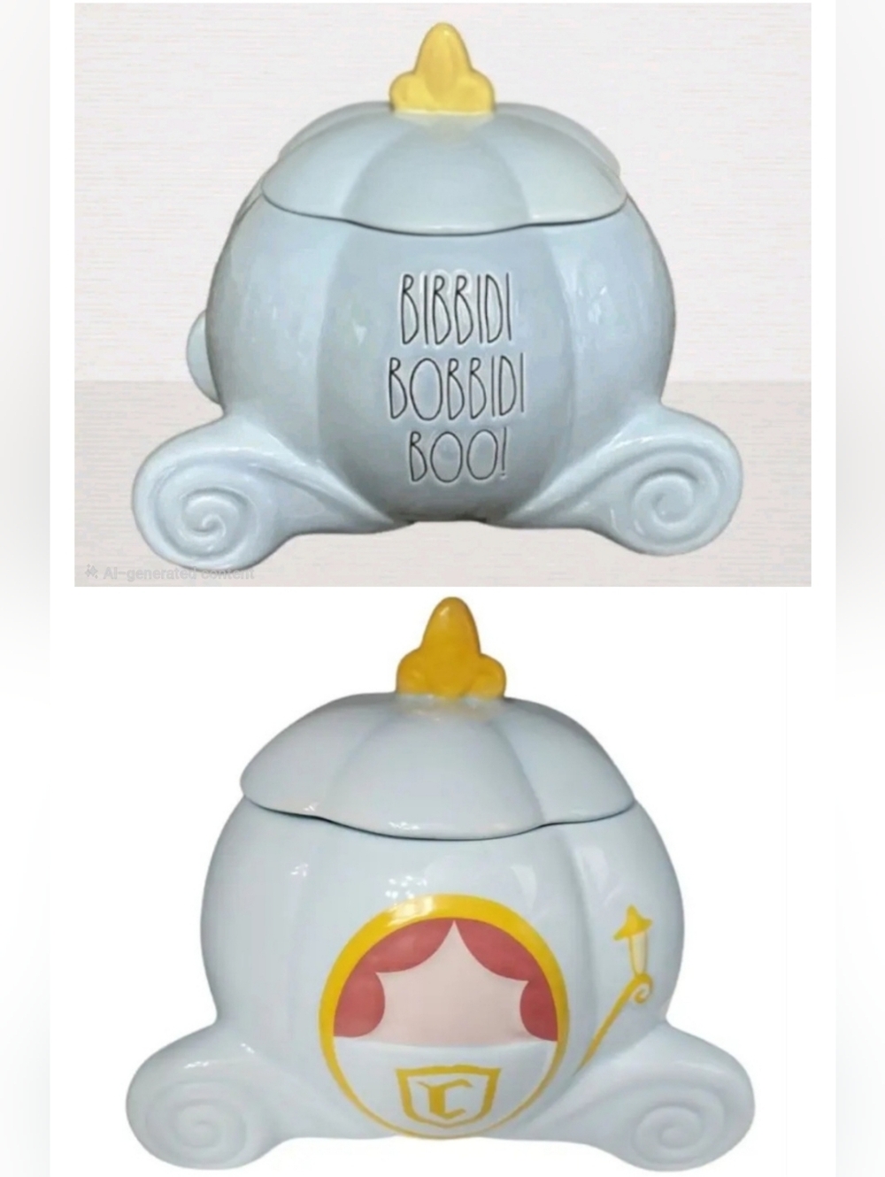Rae Dunn Disney Princess Cinderella Carriage Canister - Rare & Retired